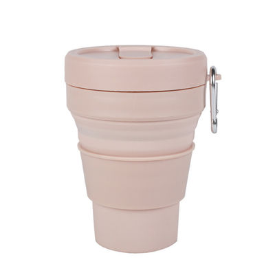 16ozふたおよびわらが付いている携帯用折り畳み式のシリコーンのコーヒー・マグ