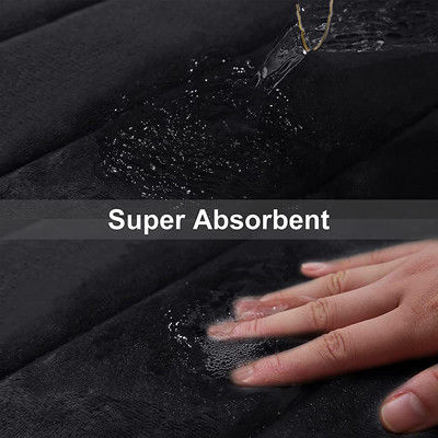 黒いゴム製柔らかい記憶泡のバス マットの非スリップの吸収剤