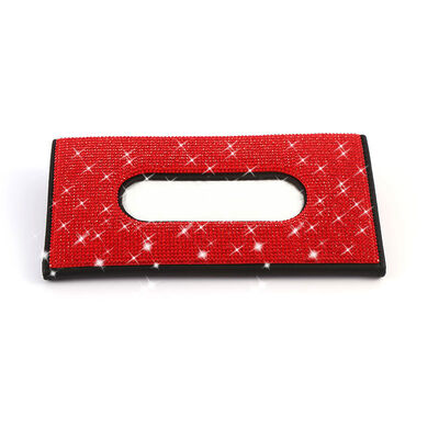 ダイヤモンドPU車のための革車のバイザーのティッシュ箱のナプキンのホールダー