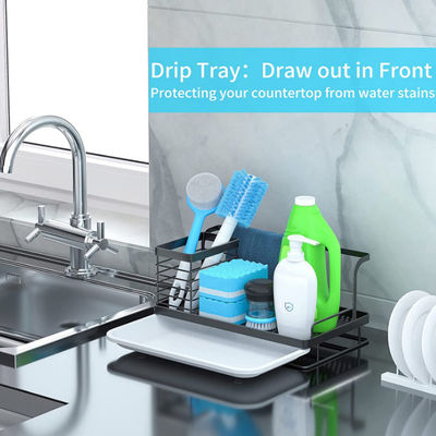 スポンジのための取り外し可能な下水管鍋が付いている流しの容器のオルガナイザーのステンレス鋼