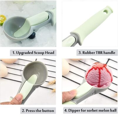 容易な制動機のクッキーが付いているプラスチック アイス クリームのスコップはメロン球のスコップをすくう
