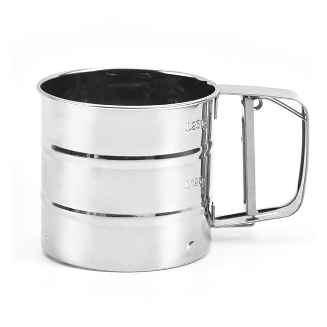 台所ステンレス鋼のふるいの細かい網の小麦粉のふるいの粉砂糖のこし器