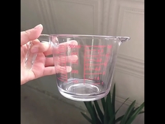 Glass Measuring Cup With Red Graphics Microwave And Oven Safe for Kitchen Baking