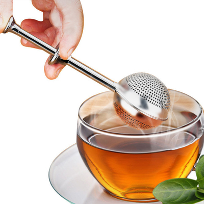 葉の茶のスパイスのためのステンレス鋼の茶球の注入器の長いハンドル