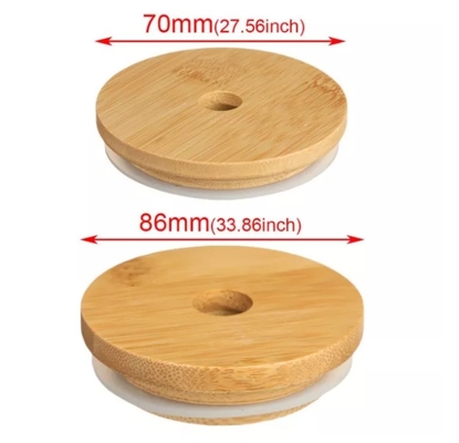 家庭用品70mm/86mmのわらの穴およびシリコーンのシールの石大工の帽子が付いているタケ石大工のふた