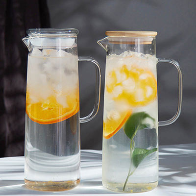 1L透明なガラス耐熱性飲料ジュースの冷たいやかんの台所用具