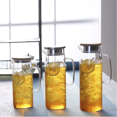 1L透明なガラス耐熱性飲料ジュースの冷たいやかんの台所用具