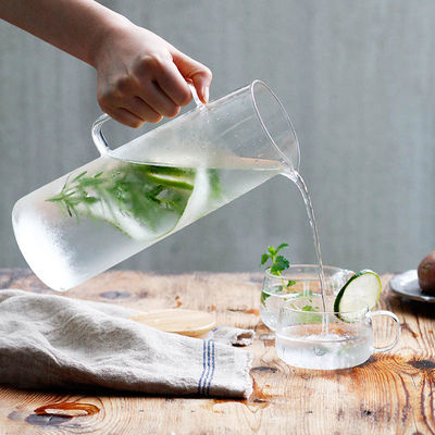 1L透明なガラス耐熱性飲料ジュースの冷たいやかんの台所用具