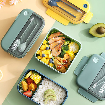 1L 2L 3Lの長方形PP Eco友好的なBentoの箱のマイクロウェーブのための気密のお弁当箱の金庫