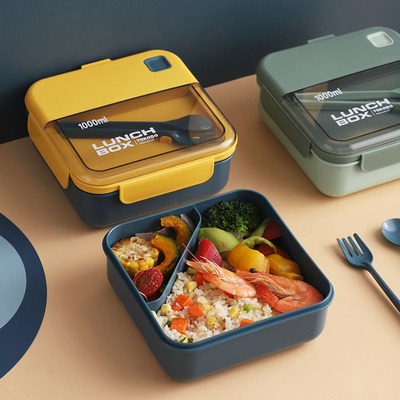 1L 2L 3Lの長方形PP Eco友好的なBentoの箱のマイクロウェーブのための気密のお弁当箱の金庫