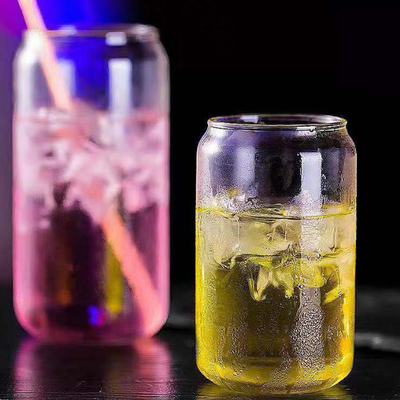 400ml 13.5oz明確なBeercanのガラス コップはアイス コーヒーのための囲まれたガラス マグを倍増する