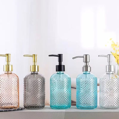 家庭用品400mlのSanitizerのディスペンサー ポンプを搭載するガラス シャンプーの浴室のびん