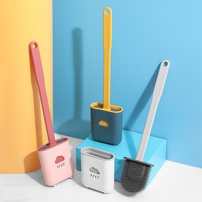 かわいい多色の家庭用品ホールダーが付いているプラスチック プロダクト シリコーンの洗面所のブラシ