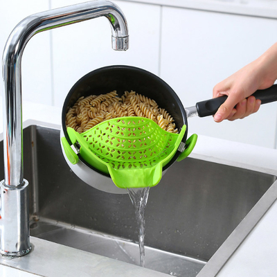 鍋およびパスタのこし器のためのシリコーンのColanderの調節可能な米クリップ