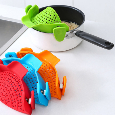 鍋およびパスタのこし器のためのシリコーンのColanderの調節可能な米クリップ