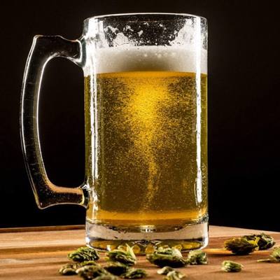 ハンドルが付いている特大ビール ステインの個人化されたガラス マグ35オンス