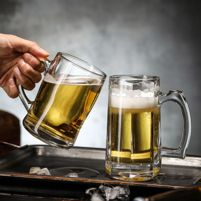 ハンドルが付いている特大ビール ステインの個人化されたガラス マグ35オンス