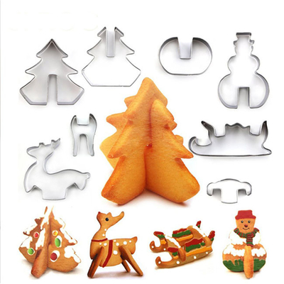 DIYのステンレス鋼のクリスマス シリーズ クッキーのカッター3Dのビスケット型セット