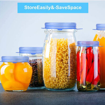 シリコーンの伸張のふたの食糧貯蔵カバー セットのあたりの台所6pcs再使用可能な伸張