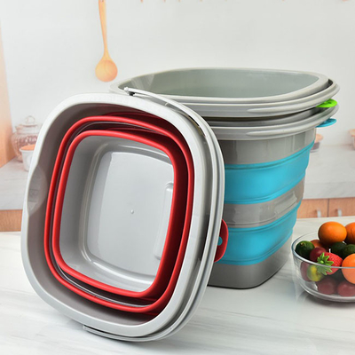 ハンドルのスペース節約の10L携帯用プラスチック折りたたみクリーニングのバケツ