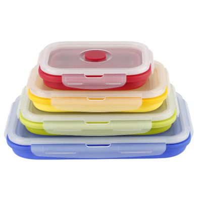 コンパートメントお弁当箱のMicrowavable Bento多箱を折るケイ酸ゲルは4部分を置いた