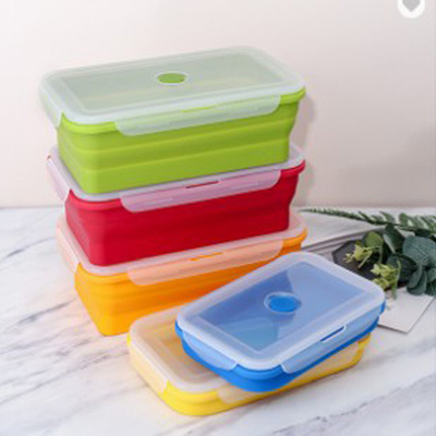 コンパートメントお弁当箱のMicrowavable Bento多箱を折るケイ酸ゲルは4部分を置いた