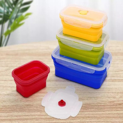 コンパートメントお弁当箱のMicrowavable Bento多箱を折るケイ酸ゲルは4部分を置いた