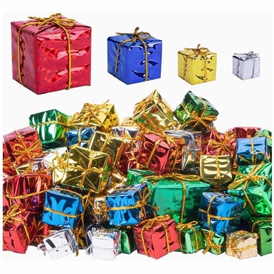 Xmasの木ホイルの小型ギフト用の箱は掛かる装飾を飾る