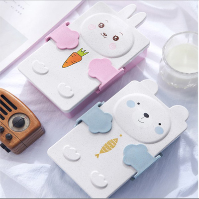 PPおよびムギのわら繊維のお弁当箱2コンパートメントBento