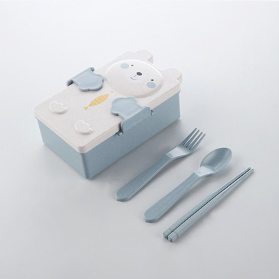 PPおよびムギのわら繊維のお弁当箱2コンパートメントBento