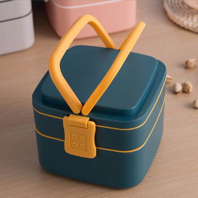 二重層スプーン1000ml 1400mlが付いているプラスチック多コンパートメントお弁当箱Bento