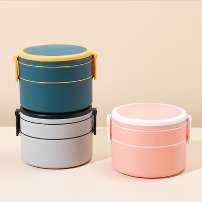 二重層スプーン1000ml 1400mlが付いているプラスチック多コンパートメントお弁当箱Bento
