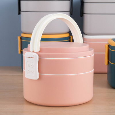 二重層スプーン1000ml 1400mlが付いているプラスチック多コンパートメントお弁当箱Bento