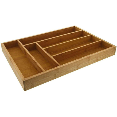 調節可能な食事用器具類の貯蔵の皿のタケ台所道具引出しのオルガナイザーのディバイダー